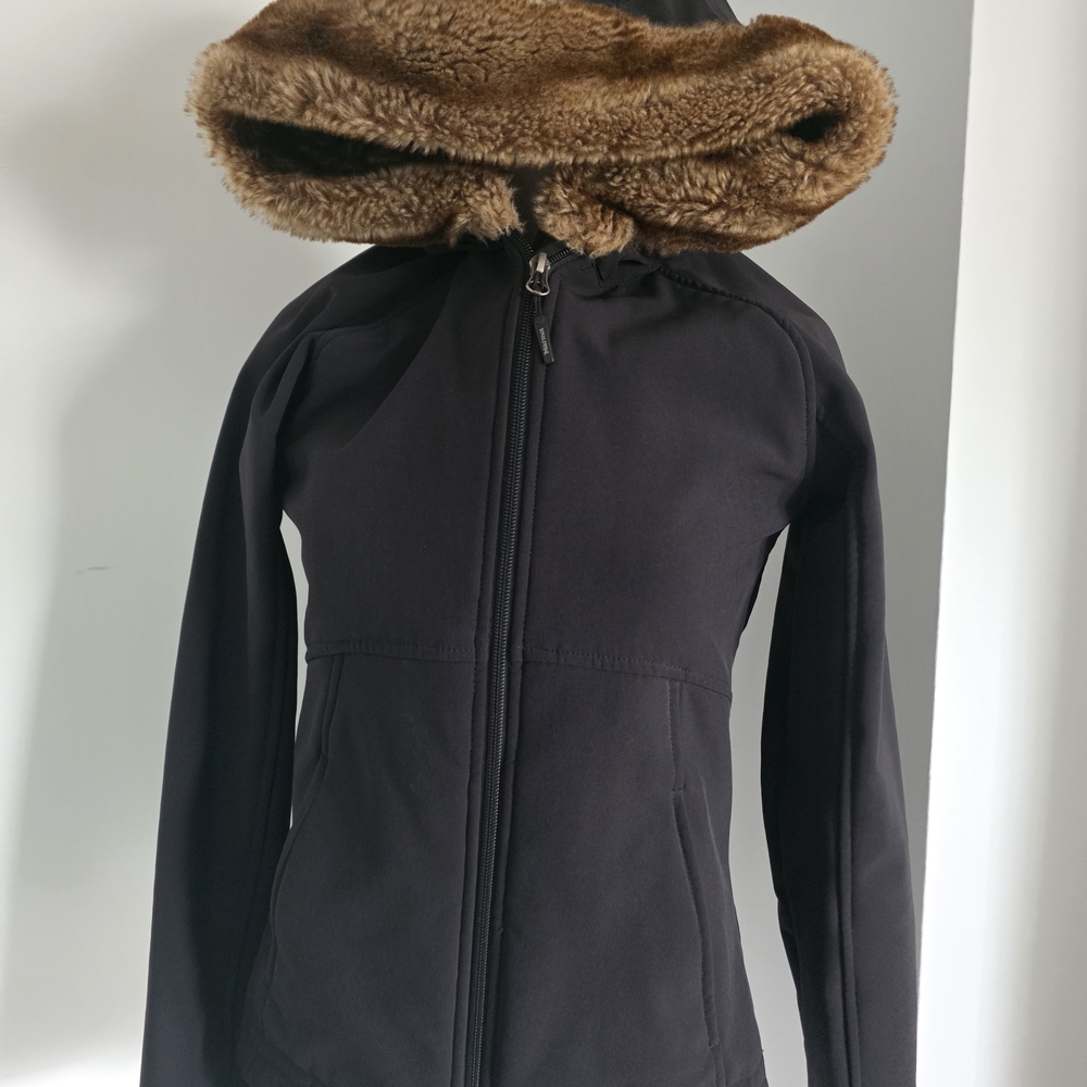 Marmot Women's Black Jacket with Brown Teddy Hood